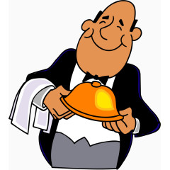 矢量手绘服务员