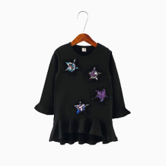 女式黑色长袖裙