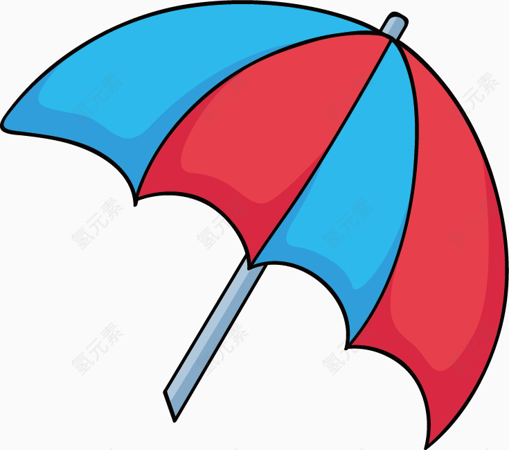 矢量卡通海滩伞