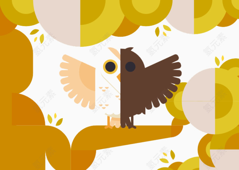 矢量元素猫头鹰