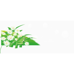 池塘青蛙景色海报元素