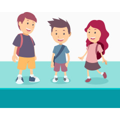 卡通小学生矢量图