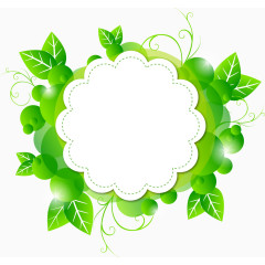 绿色植物文本框矢量素材