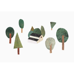 卡通森林小房子