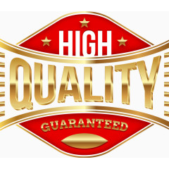 金色红色产品质量保障图标矢量