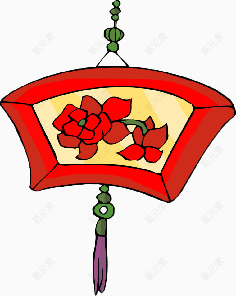红色的玫瑰花灯笼