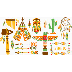 矢量印第安元素