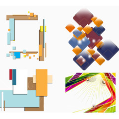 绚丽立体动感背景矢量图