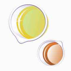 黄色塑料质感医疗检验杯子