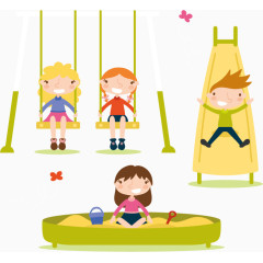 玩耍的儿童矢量素材