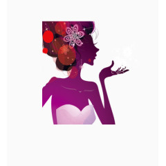 彩色美女矢量图