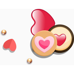 红色心形圆形图案