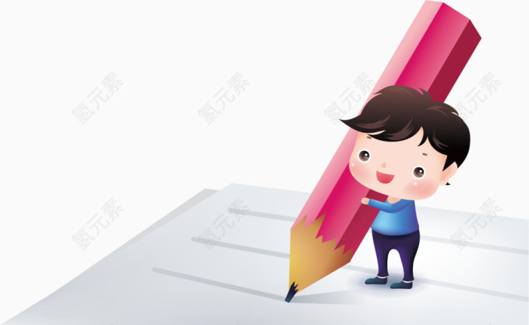 矢量手绘卡通小学生素材
