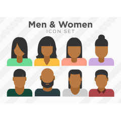 矢量图发型素材