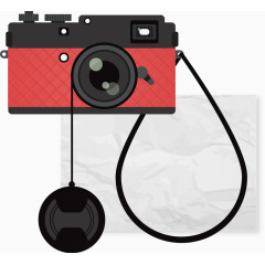 可爱红色相机矢量图