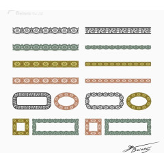 椭圆形对称花纹花边