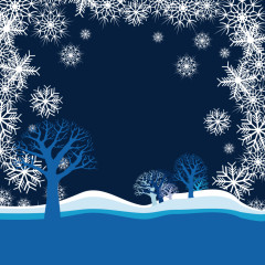 蓝色雪景大雪素材