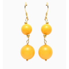 爱华尚琥珀蜜蜡耳环