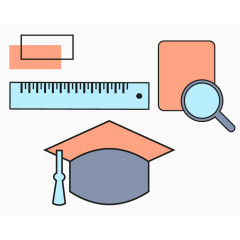 矢量尺子放大镜办公用品