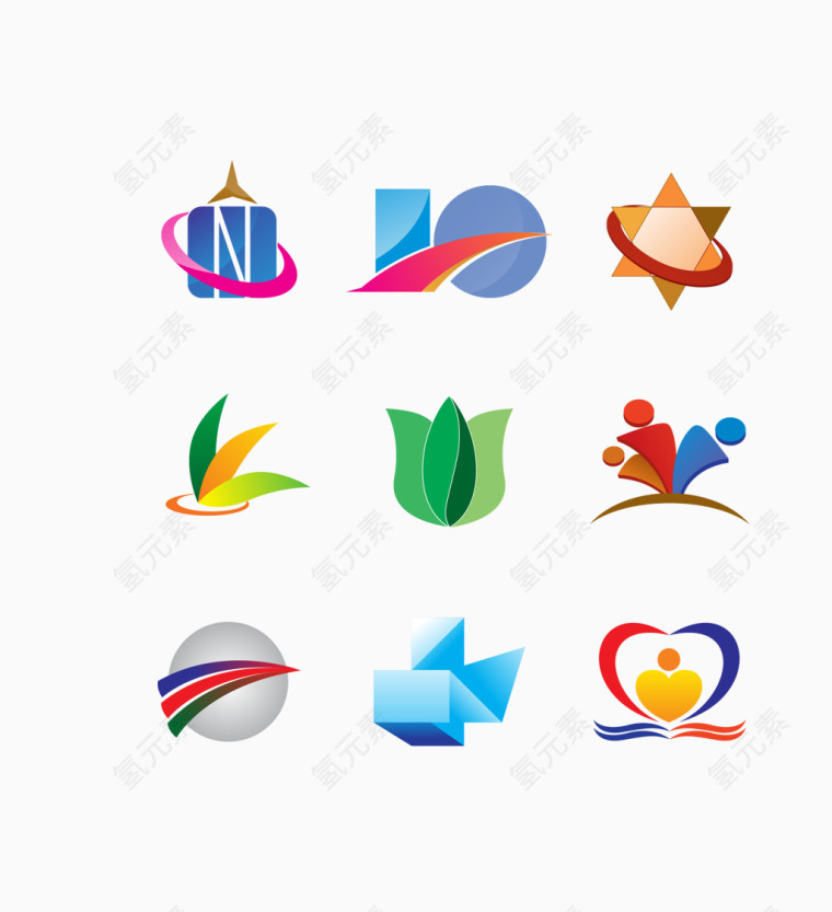 矢量彩色企业设计logo