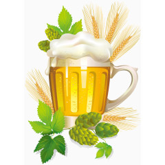 夏日啤酒矢量图