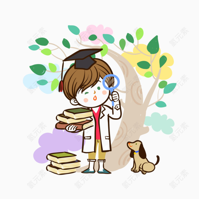 观察学习的博士男生
