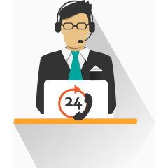 鲜花速递24小时客服图标矢量图