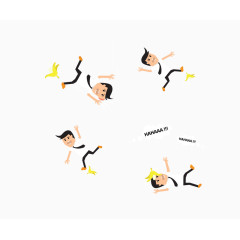 矢量浅色摔倒的男孩商务