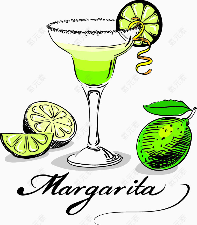手绘鸡尾酒
