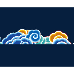 彩色祥云中国风