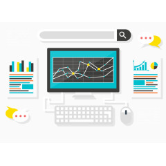 矢量数字营销网络图表