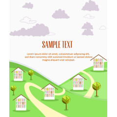 装饰绿化小镇房屋分布