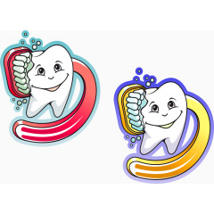 矢量洗刷的牙齿