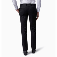 防水抗皱羊毛黑色西装