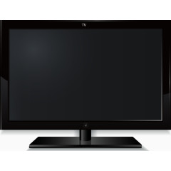 矢量手绘黑色电视电脑显示器