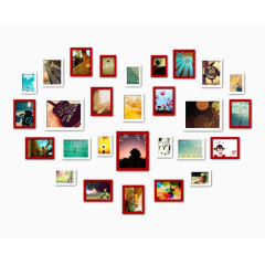 温馨爱情心形照片墙