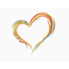 矢量爱心彩虹