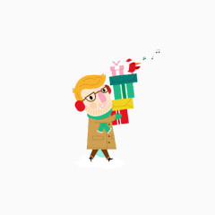 圣诞节扁平小人