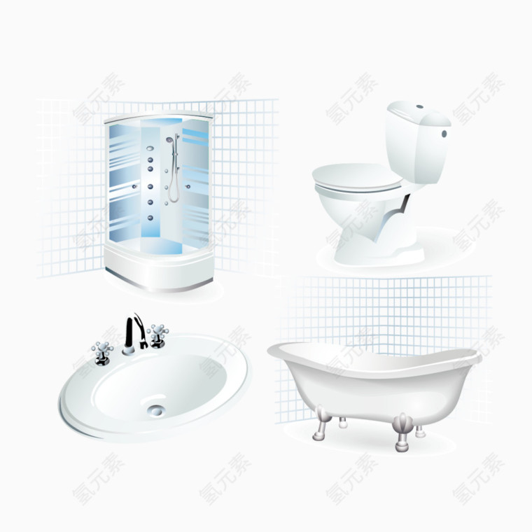 矢量洗澡用品
