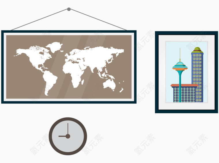 矢量扁平工作装修家居