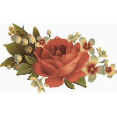 矢量手绘复古花朵