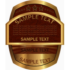 金色贴瓶矢量图