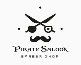 黑白创意理发店图标元素