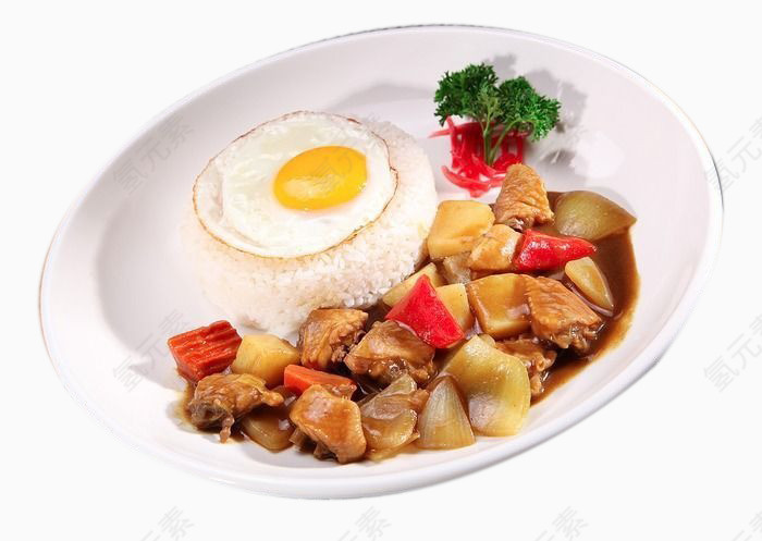 金色日式猪扒饭