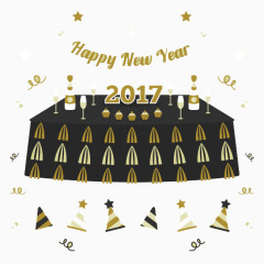 2017新年饭桌矢量素材