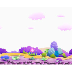 矢量卡通童话世界田园