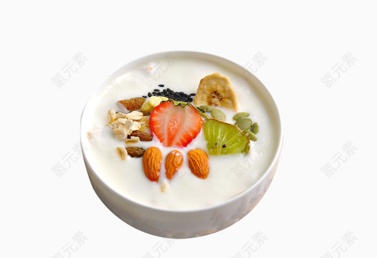 清新美味水果麦片早餐