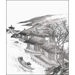 水墨风格山水画背景素材
