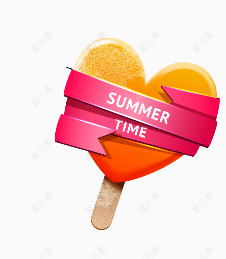 矢量彩色缠绕心形夏季时间图案
