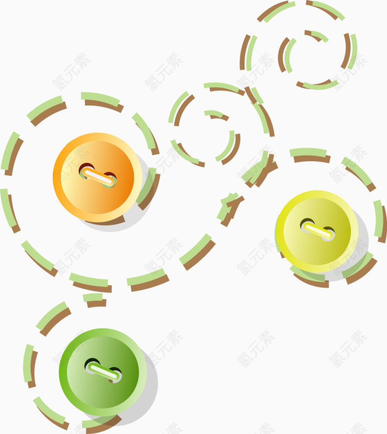 纽扣缝线插图矢量图